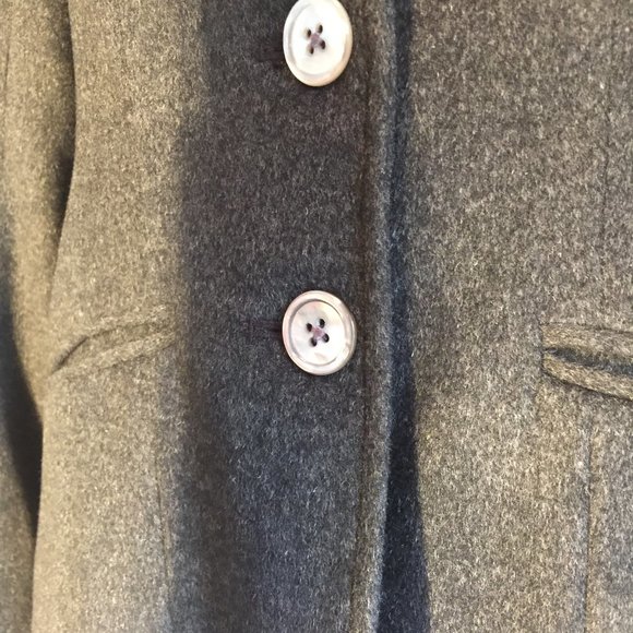 Eddie Bauer Angora Rabbit Hair Wool Blend Blazer Petite Tailored Jacket Charcoal - Picture 3 of 16